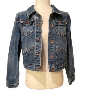 Ralph Lauren Blue Jean Cropped Jacket Girls Size XL